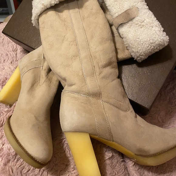 Gucci suede high / low Flatform boots - Picture 5 of 5